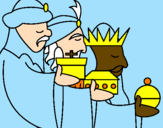 Disegno I Re Magi 3 pitturato su sara