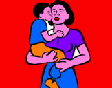 Disegno Bacio materno  pitturato su Ale2005