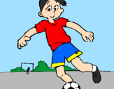 Disegno Giocare a calcio pitturato su asia