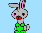 Disegno Art il coniglio  pitturato su sofia090706