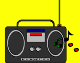 Disegno Radio cassette 2 pitturato su stefano
