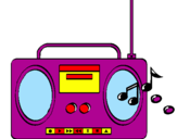 Disegno Radio cassette 2 pitturato su aurora