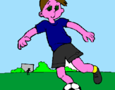 Disegno Giocare a calcio pitturato su andrea