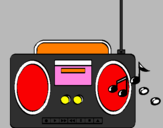 Disegno Radio cassette 2 pitturato su manuela aprea