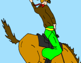 Disegno Cowboy a cavallo  pitturato su massimiliano lupis