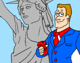 Disegno Stati Uniti d'America pitturato su giulia arco di rose