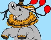 Disegno Elefante con 3 palloncini  pitturato su daniele71