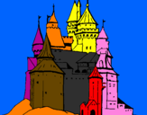 Disegno Castello medievale  pitturato su FRANCESCO