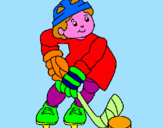 Disegno Bambino che gioca a hockey  pitturato su bennedetta