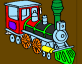 Disegno Treno  pitturato su Treno Babobino