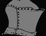 Disegno Casco da cavaliere  pitturato su leonardo  rigamonti