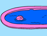 Disegno Palla in piscina pitturato su ilaria