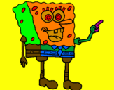 Disegno Spongebob pitturato su Riccardo