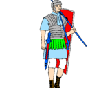 Disegno Soldato romano  pitturato su centurione
