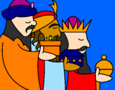 Disegno I Re Magi 3 pitturato su fiocchi