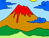 Disegno Monte Fuji pitturato su ELENA