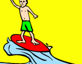 Disegno Surf pitturato su samuel