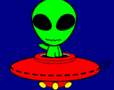 Disegno Alieno pitturato su  raimondo