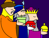 Disegno I Re Magi 3 pitturato su sara     casavecchia