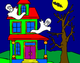 Disegno Casa del terrore pitturato su la casa spaventosa