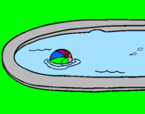 Disegno Palla in piscina pitturato su emil