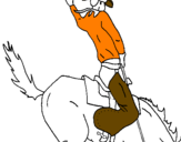 Disegno Cowboy a cavallo  pitturato su UMBERTO
