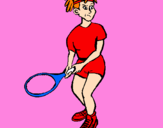 Disegno Ragazza che gioca a tennis  pitturato su nicol