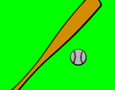 Disegno Mazza da baseball e Pallina  pitturato su psl