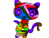 Disegno Mummia gatto scaraboechio pitturato su luci è più brava di erika