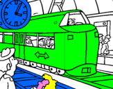 Disegno Stazione delle ferrovie  pitturato su checcoiiiiiiiiiiiiiiiiiii