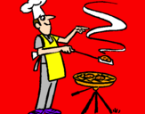 Disegno Barbecue pitturato su maikol