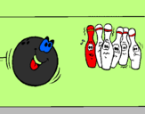 Disegno Boccia da bowling  pitturato su  andry bs
