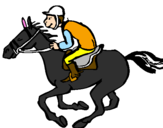 Disegno Corsa di cavalli  pitturato su Brunovincenzo