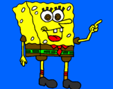 Disegno Spongebob pitturato su andrea