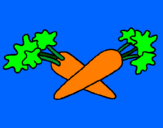 Disegno carote  pitturato su carota