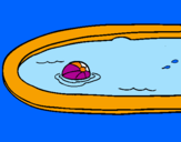 Disegno Palla in piscina pitturato su diego