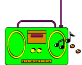 Disegno Radio cassette 2 pitturato su Nicole Colangelo