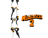 Disegno Madagascar 2 Pinguino pitturato su martina cau