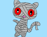 Disegno Mummia gatto scaraboechio pitturato su davide