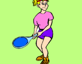 Disegno Ragazza che gioca a tennis  pitturato su vale  vera  vivi