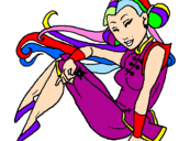 Disegno Principessa ninja  pitturato su anna di bari