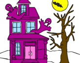 Disegno Casa del terrore pitturato su morena tarantino