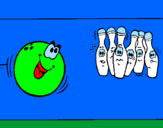 Disegno Boccia da bowling  pitturato su edoardo