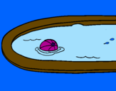 Disegno Palla in piscina pitturato su camy_cullen