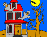 Disegno Casa del terrore pitturato su ale