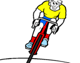 Disegno Ciclista con il berretto  pitturato su alfa1