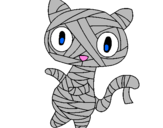 Disegno Mummia gatto scaraboechio pitturato su tigre