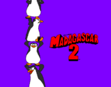 Disegno Madagascar 2 Pinguino pitturato su sara