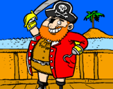 Disegno Pirata a bordo  pitturato su costanza
