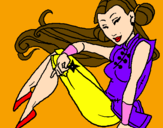 Disegno Principessa ninja  pitturato su lucia bellissima
